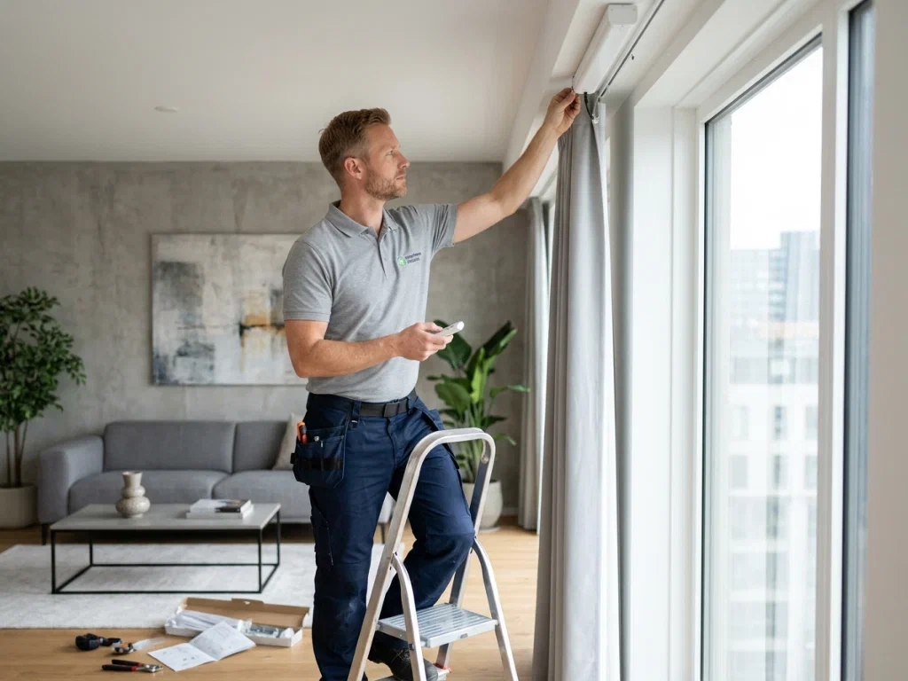 Установка электрокарнизов и штор с электроприводом