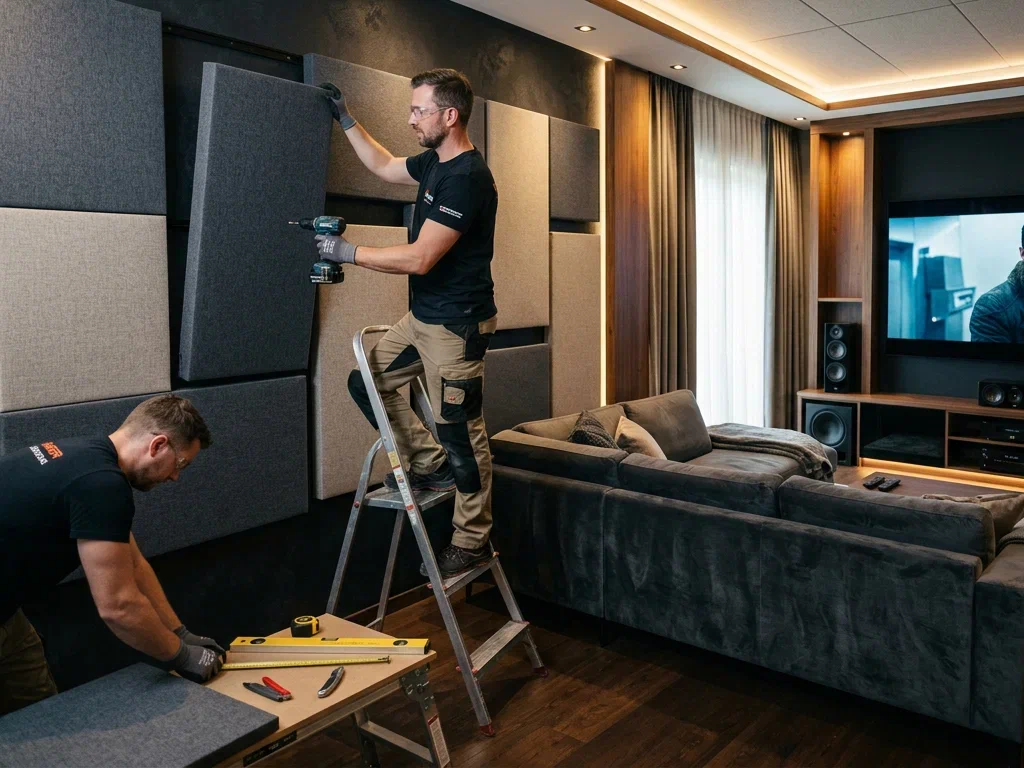 Монтаж акустических панелей